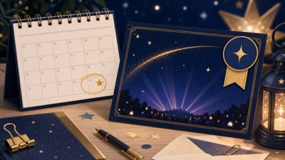 夜空に光が広がるショー終了情報を抽象的に表したテマパ！オリジナル画像